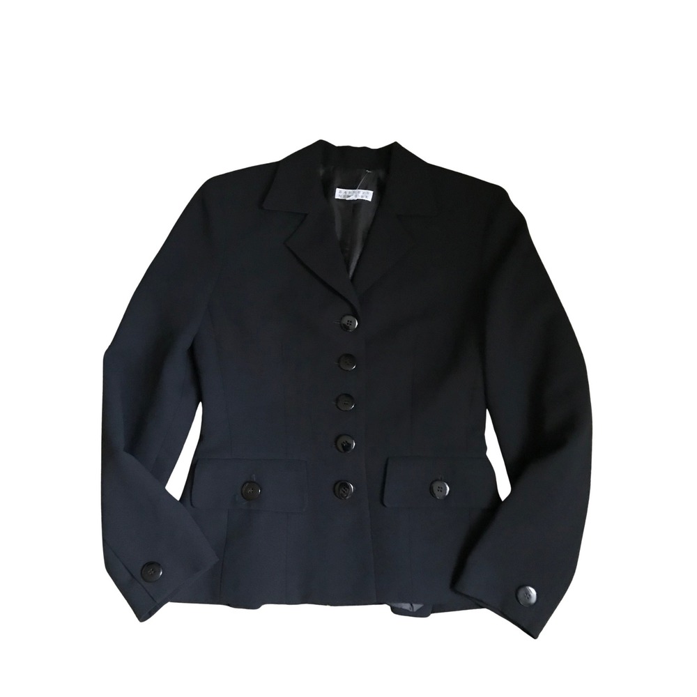 Barneys New York Womens Black Tailored 5-Button Peplum Blazer Jacket Size 2